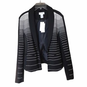 Carmen Black and Off White Striped Blazer